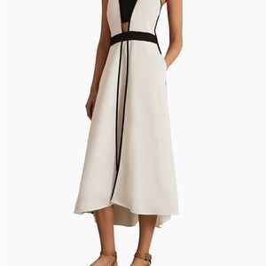 ISO Valencia Contrast Sleeveless Midi Dress